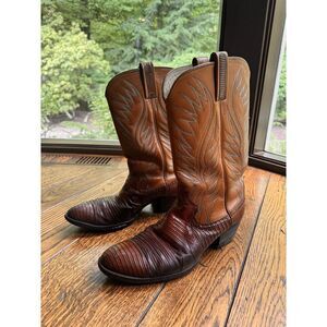 WOMEN"S  NARROW 11 B Exotic Cognac Teju Lizard Western Cowboy Boots